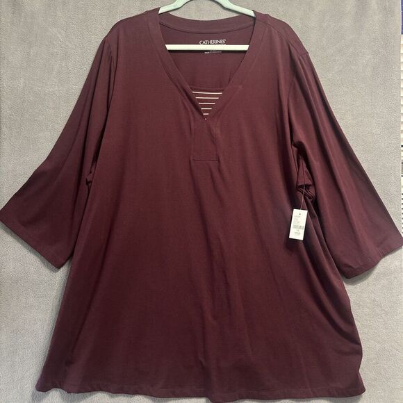 NWT Catherines Suprema Collection T-shirt Stretch Plus Size 3X 26/28 Purple - Picture 1 of 9